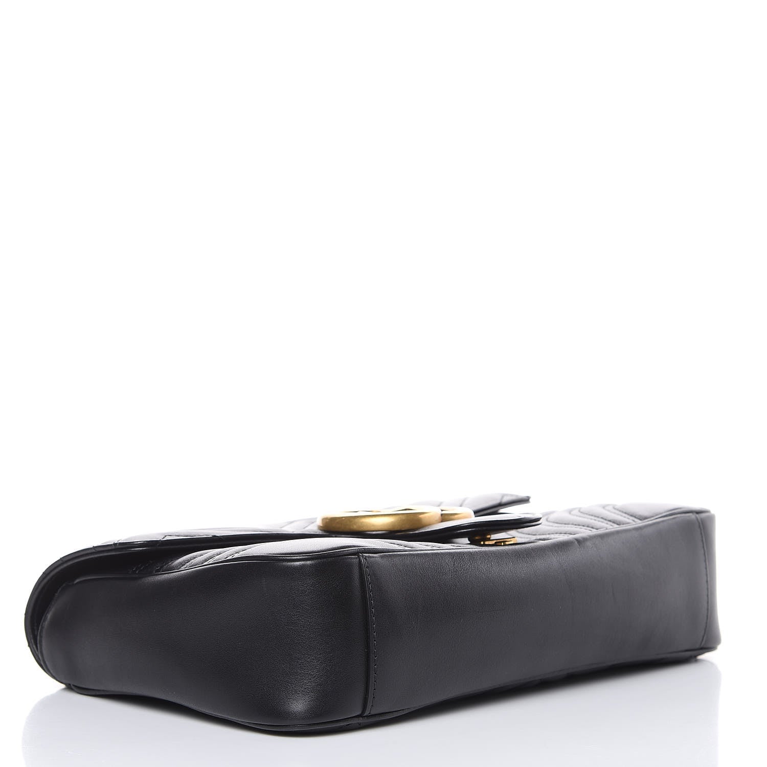Gucci Calfskin Matelasse Medium GG Marmont Shoulder Bag Black 4 of 14