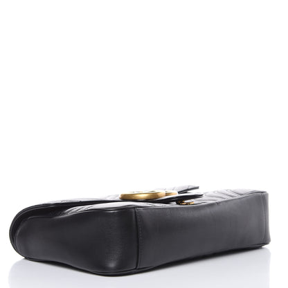 Gucci Calfskin Matelasse Medium GG Marmont Shoulder Bag Black 4 of 14