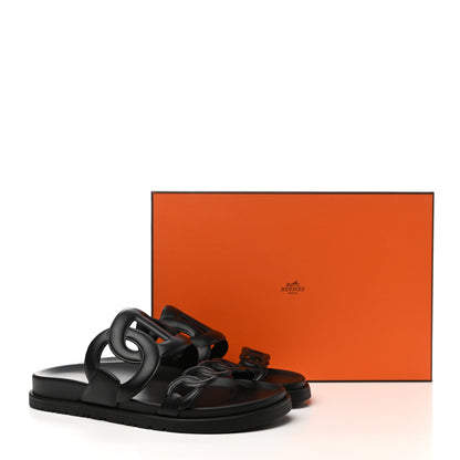 Hermes Nappa Extra Sandals 37 Black 9 of 9