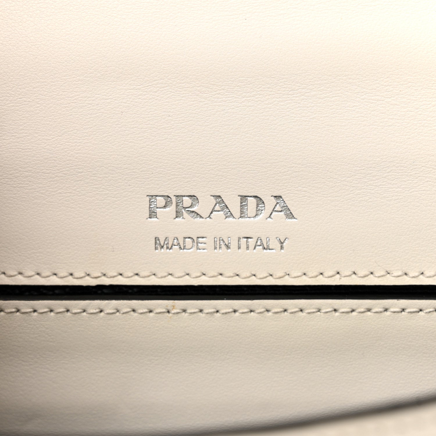 Prada City Calf Plex Ribbon Bag White Black 6 of 12