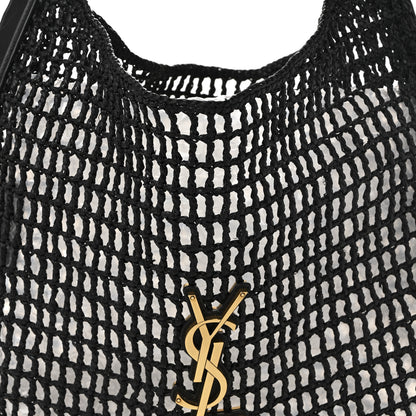 Saint Laurent Raffia Calfskin Oxalis Shoulder Bag Black 8 of 10