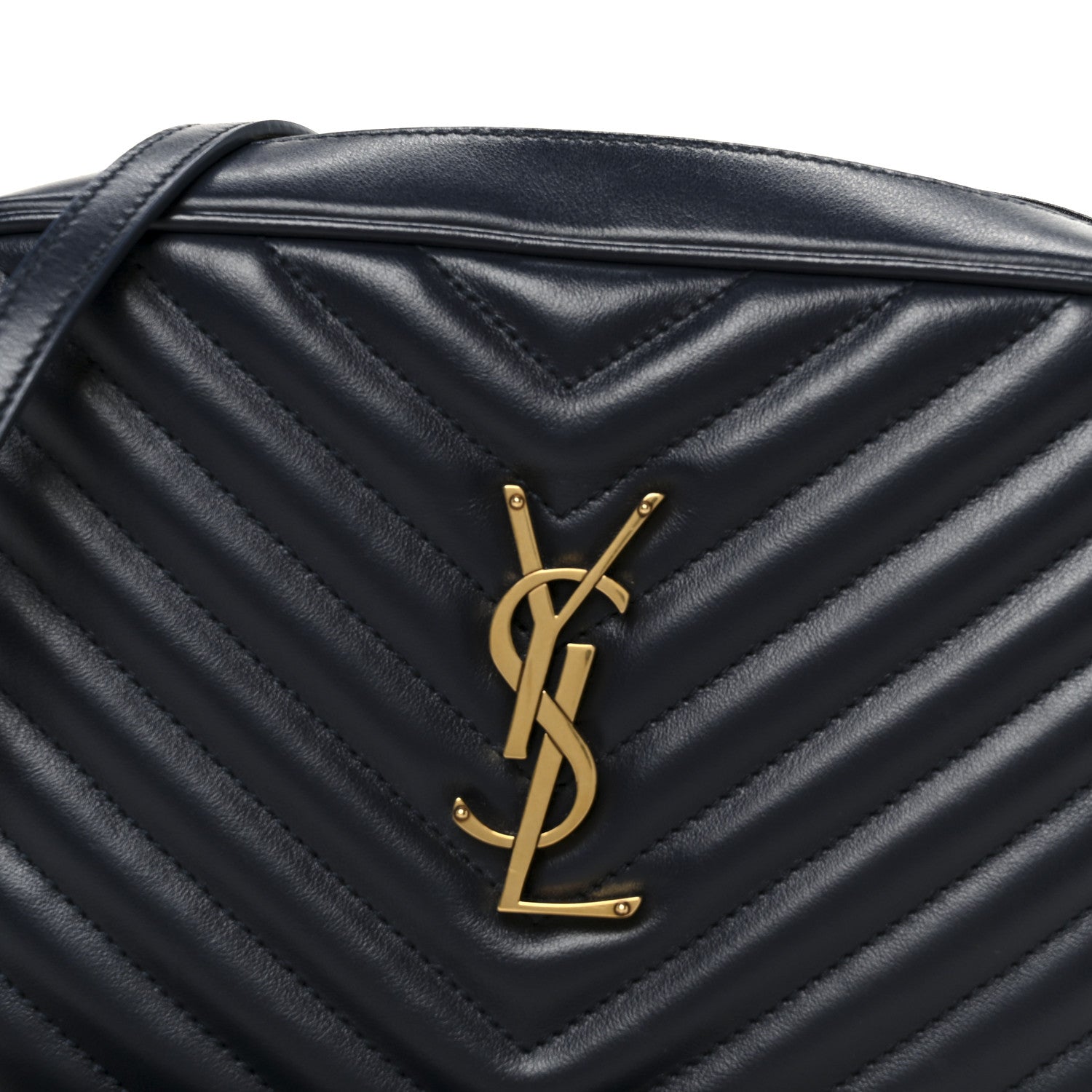 Saint Laurent Calfskin Matelasse Monogram Lou Camera Bag Deep Marine 8 of 10