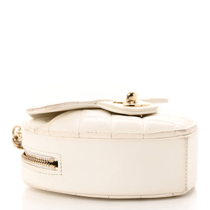 Chanel Lambskin Quilted CC In Love Heart Clutch With Chain White 4 of 12