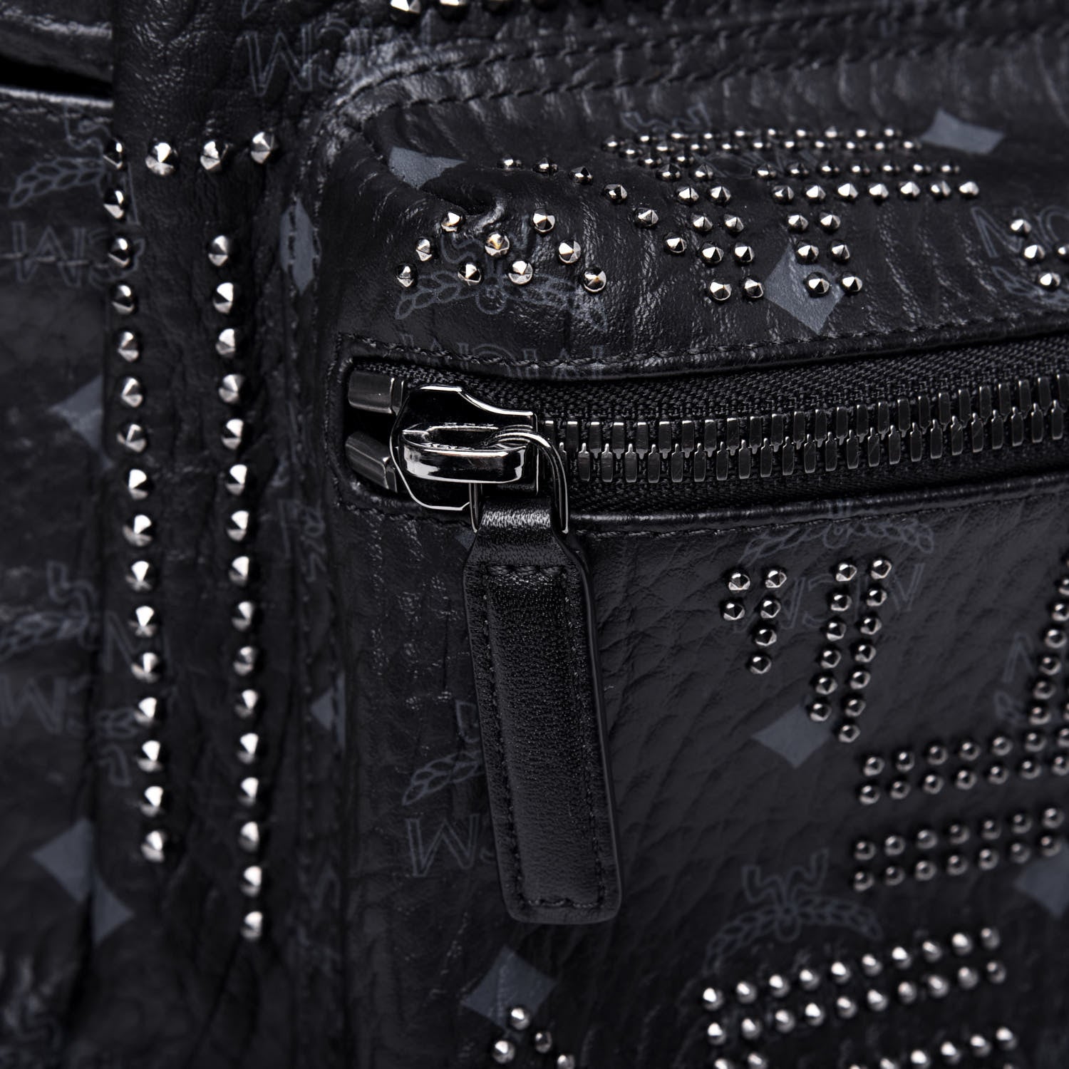 MCM Visetos Studded Medium Stark Gunta Backpack Black 12 of 15
