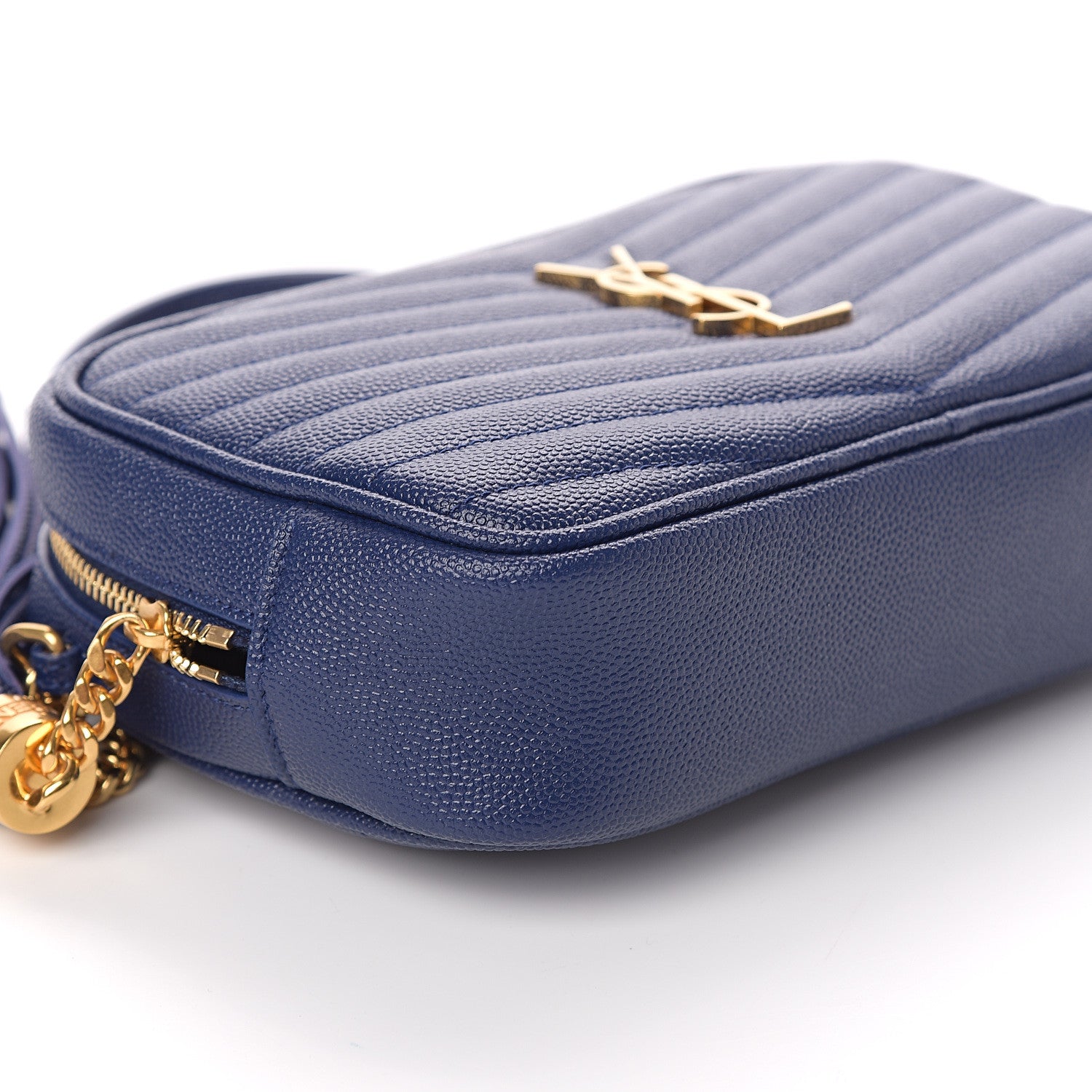Saint Laurent Grain De Poudre Matelasse Monogram Mini Lou Camera Bag Denim 6 of 7
