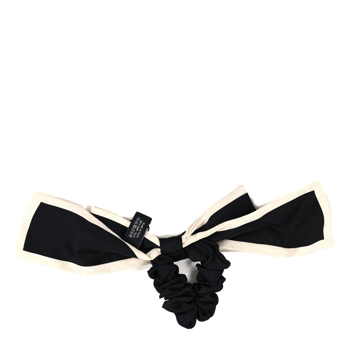 Silk Hair Tie Black Ivory