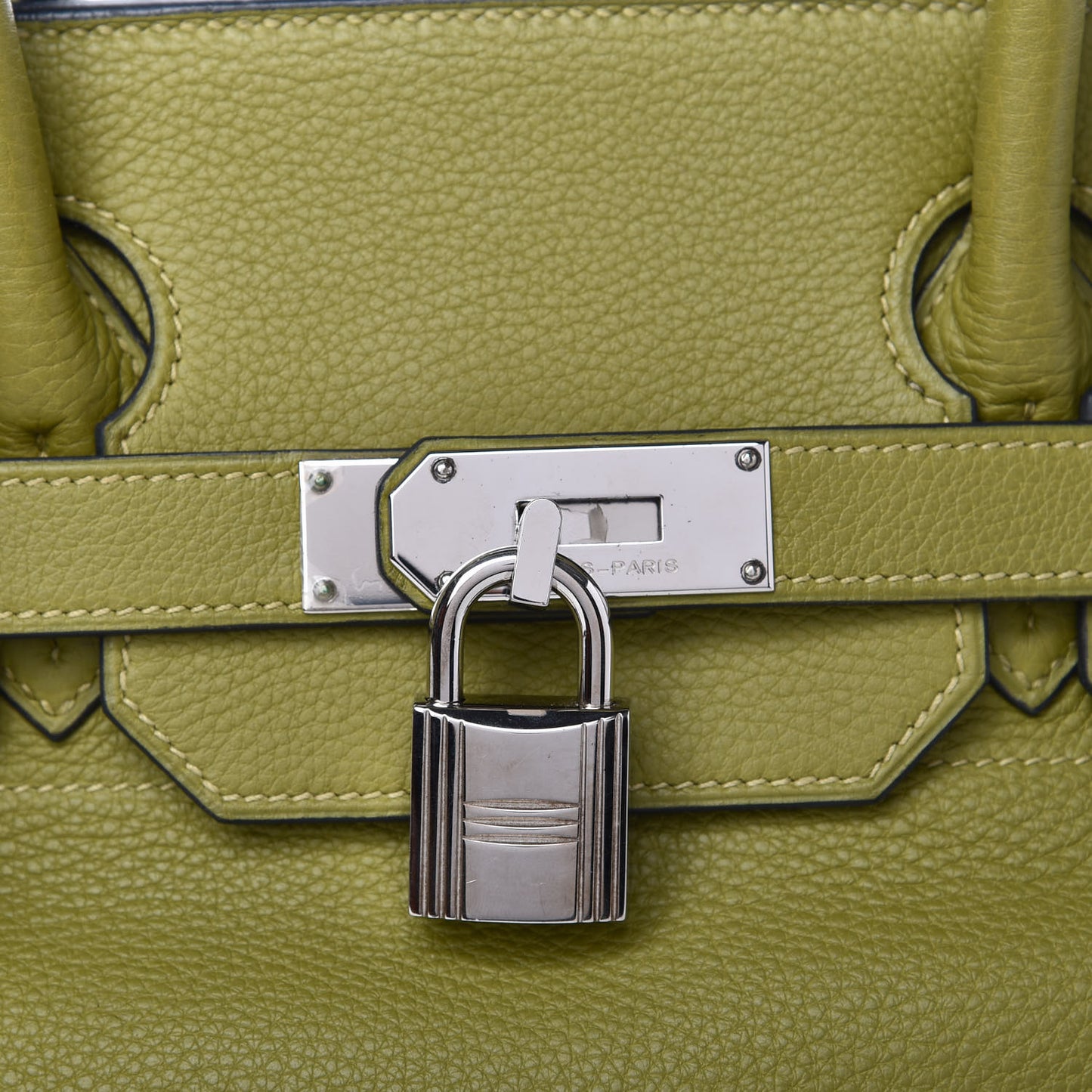 Taurillon Clemence JPG Birkin 42 Chartreuse