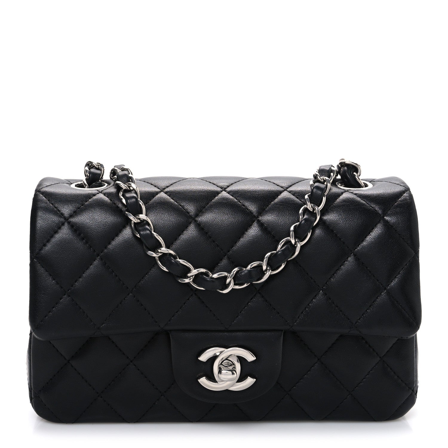 Chanel Lambskin Quilted Mini Rectangular Flap Black 1 of 10