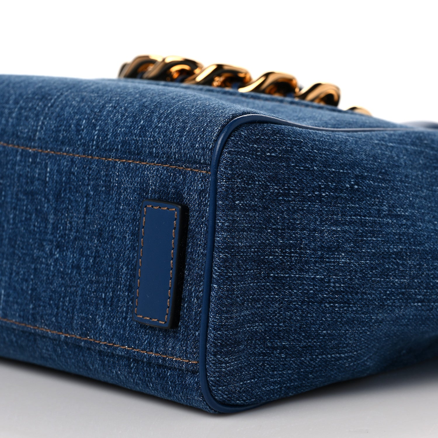Versace Denim Mini La Medusa Chain Tote Navy Blue 8 of 8