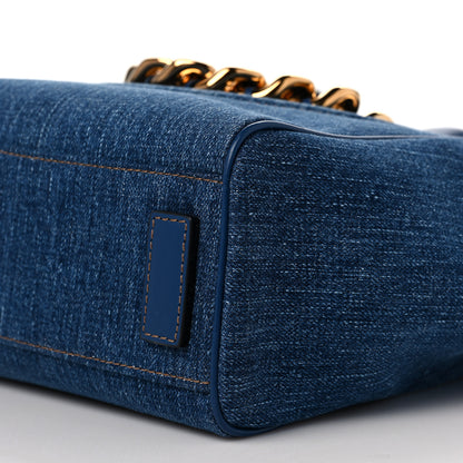 Versace Denim Mini La Medusa Chain Tote Navy Blue 8 of 8