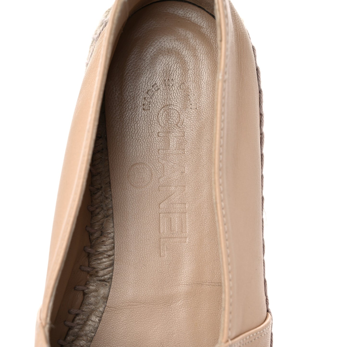 Lambskin CC Espadrilles 39 Beige Black