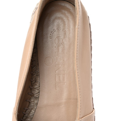Chanel Lambskin CC Espadrilles 39 Beige Black 11 of 12