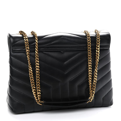 Saint Laurent Calfskin Y Quilted Monogram Medium Loulou Chain Satchel Black 3 of 10