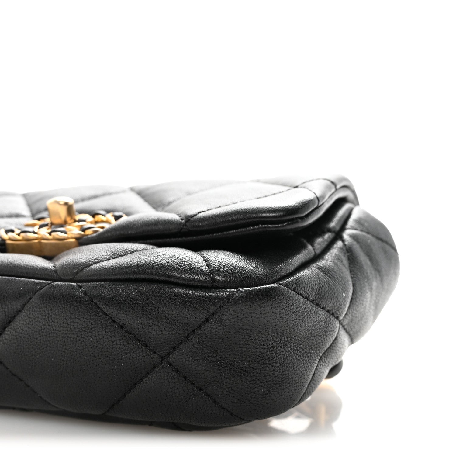 Chanel Goatskin Quilted Chanel 19 Waist Bag Black 10 of 10