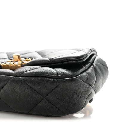 Chanel Goatskin Quilted Chanel 19 Waist Bag Black 10 of 10