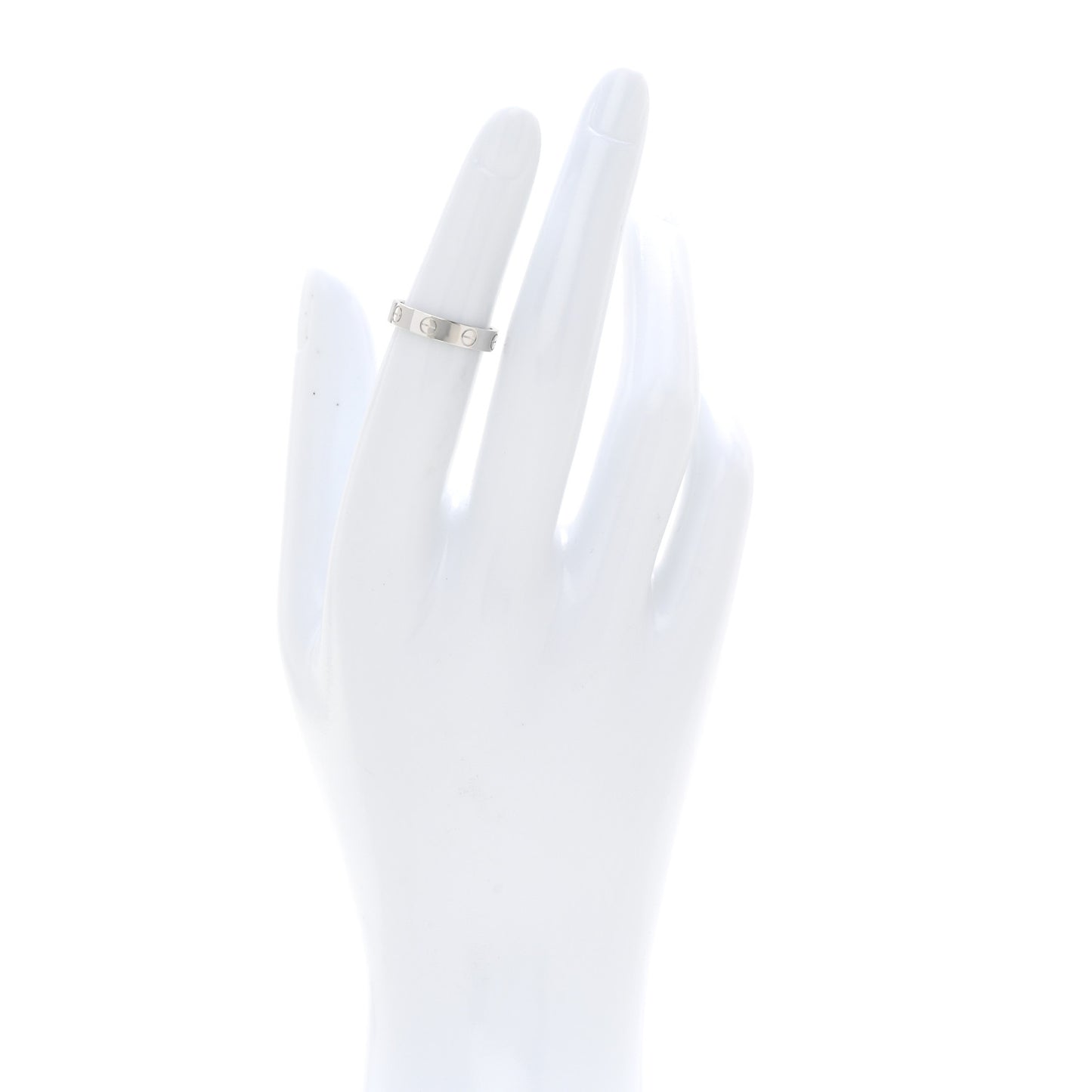 18K White Gold 3.5mm LOVE Wedding Band Ring 49 4.75