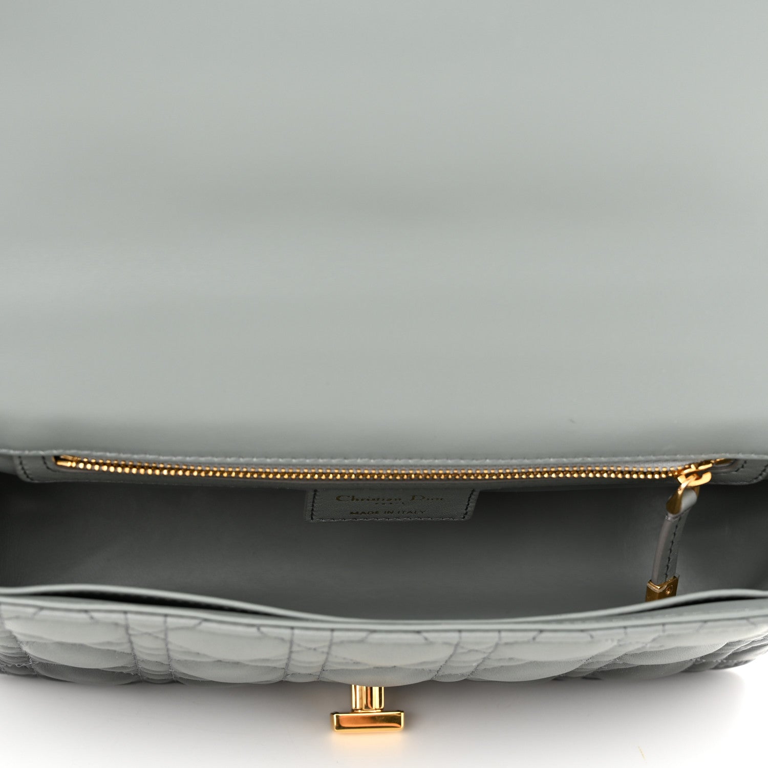 Christian Dior Lambskin Cannage Medium Caro Bag Grey Stone 5 of 11
