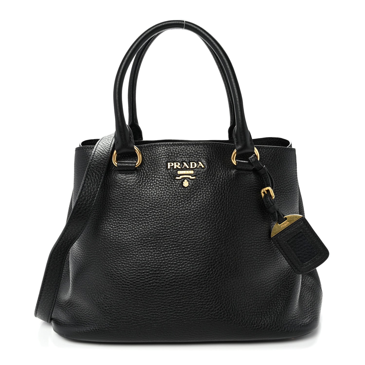 Prada Vitello Phenix Top Handle Bag Black 1 of 10