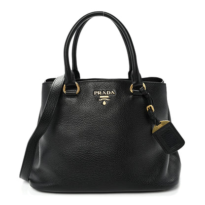 Prada Vitello Phenix Top Handle Bag Black 1 of 10