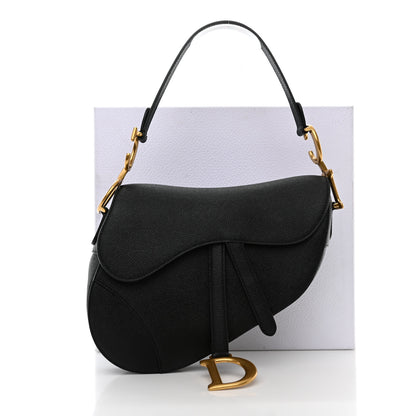 Christian Dior Grained Calfskin Saddle Bag Black 11 of 11