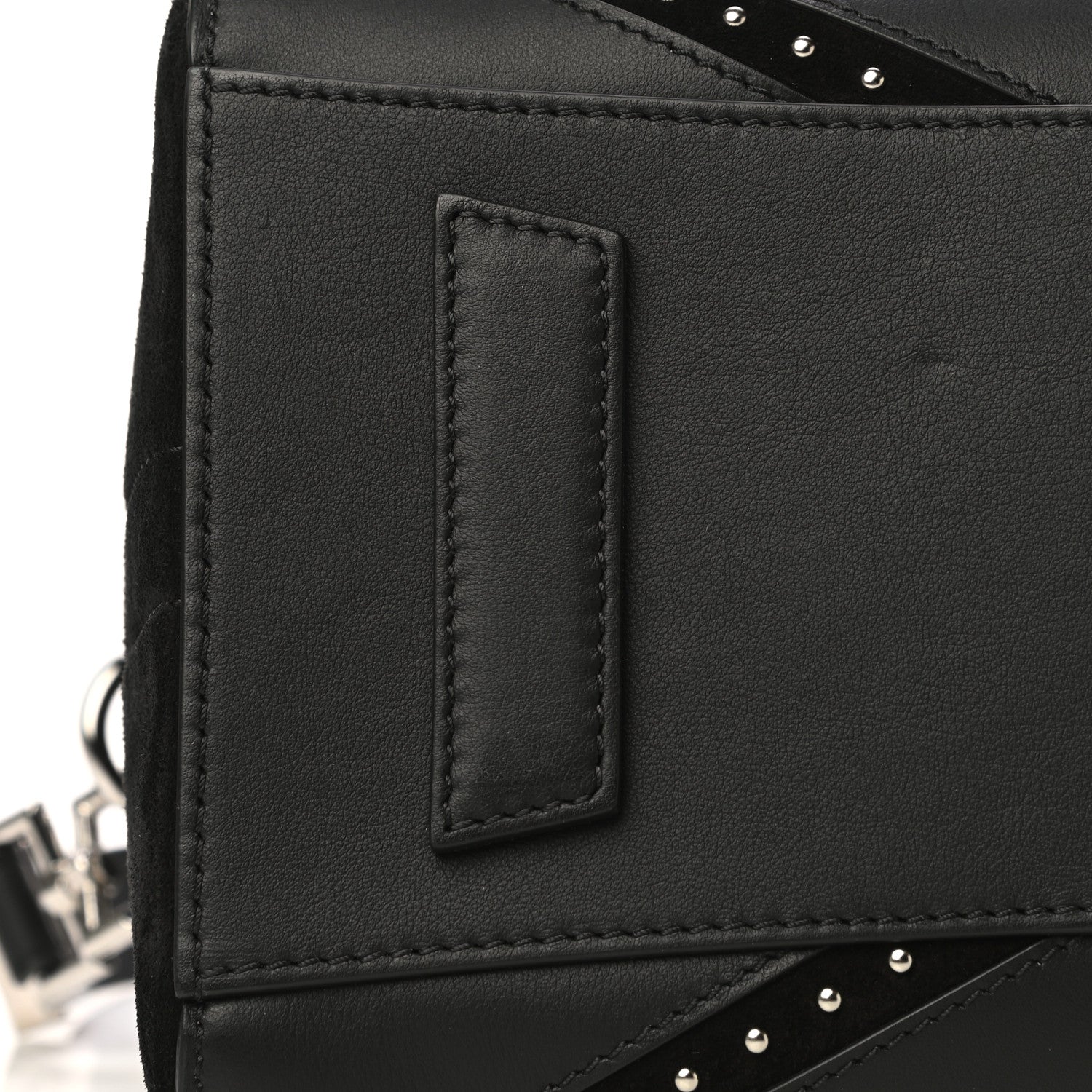 Givenchy Calfskin Suede Small Studded Chevron Antigona Black 14 of 15