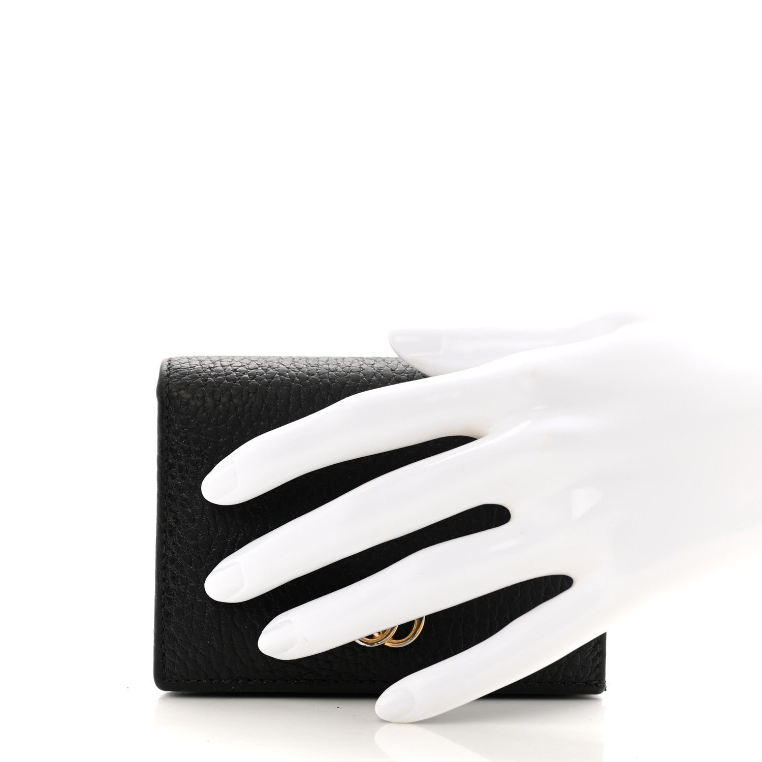 Gucci Pebbled Calfskin GG Marmont Card Case Black 2 of 9