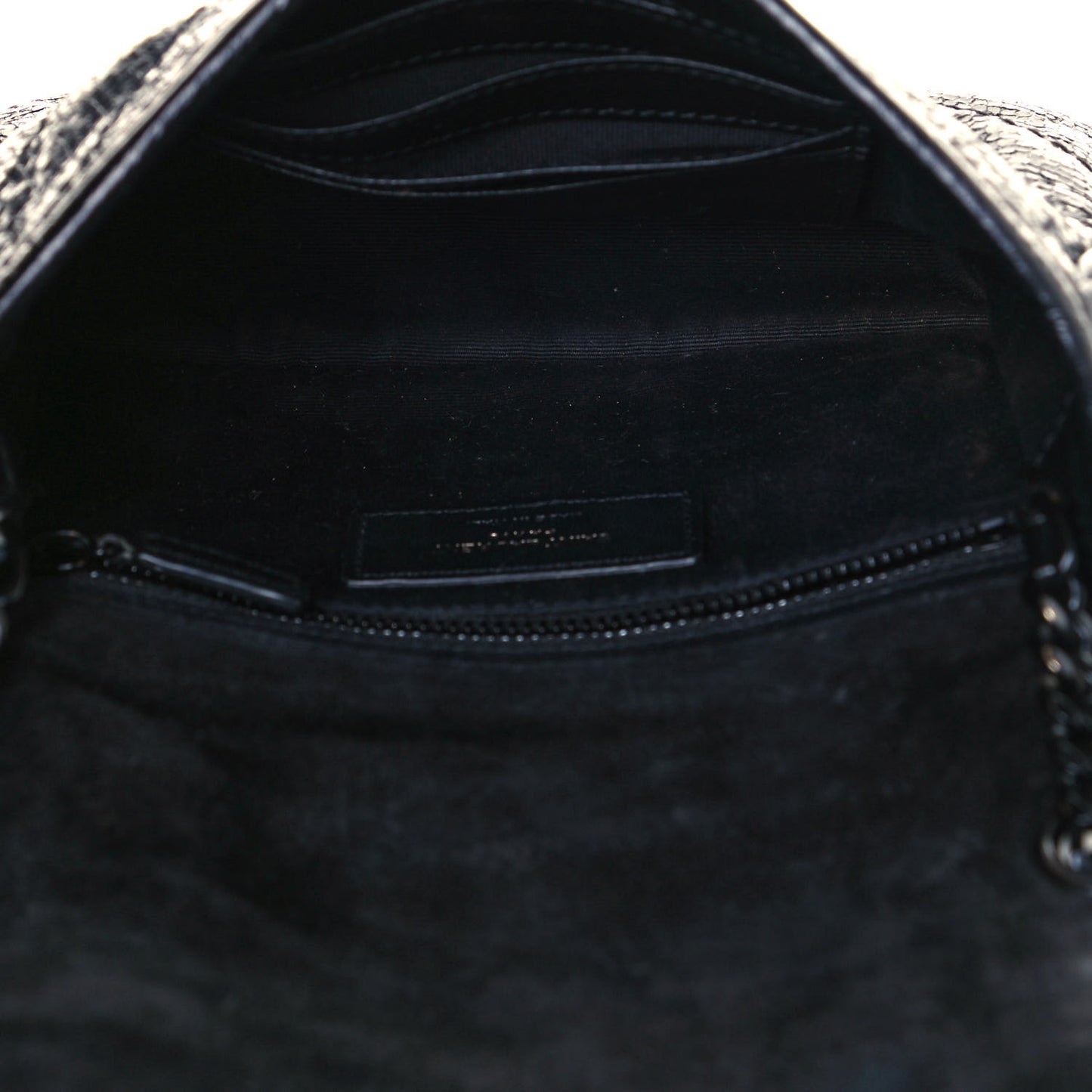 Metallic Cracked Calfskin Monogram Niki Chain Wallet Black