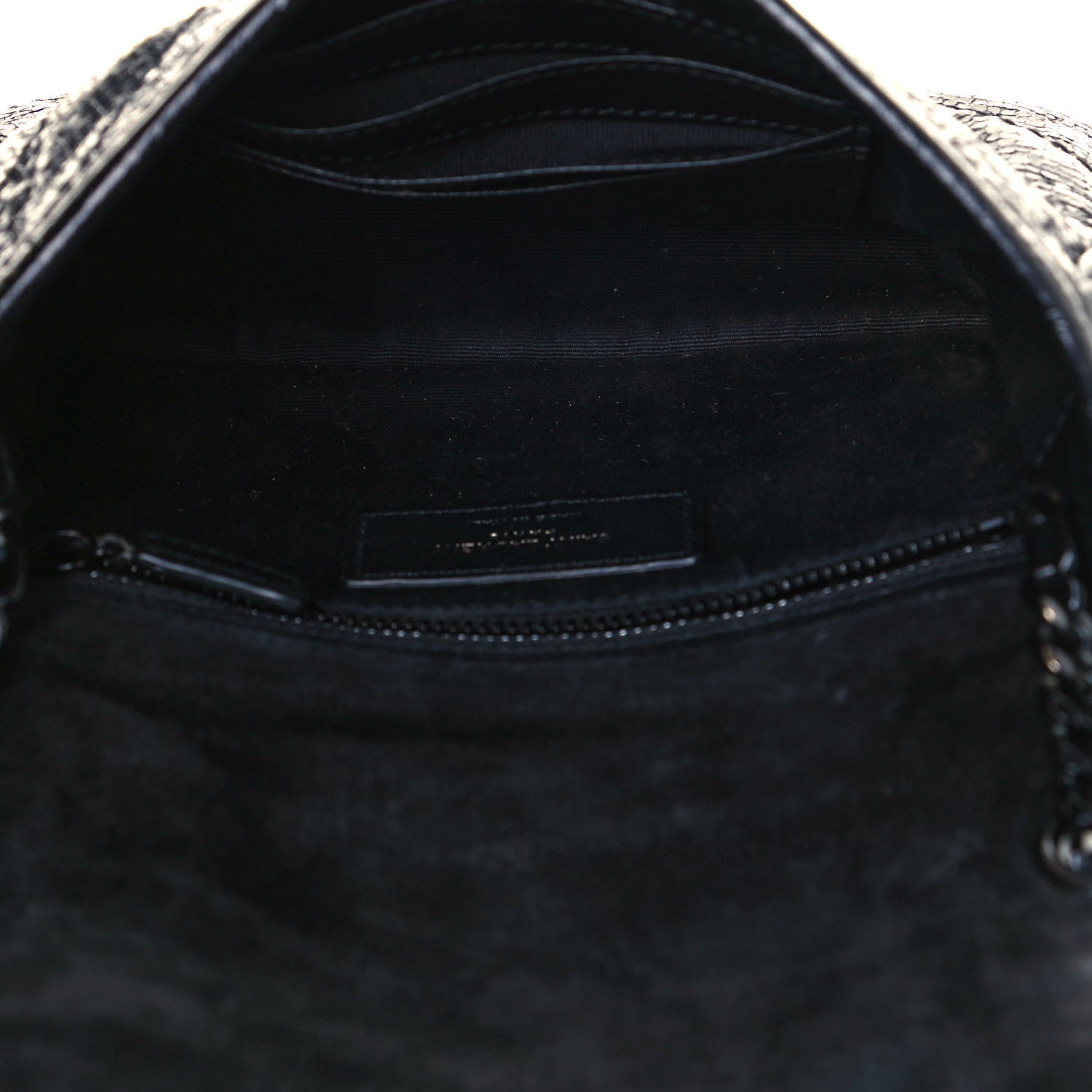 Saint Laurent Metallic Cracked Calfskin Monogram Niki Chain Wallet Black 4 of 8