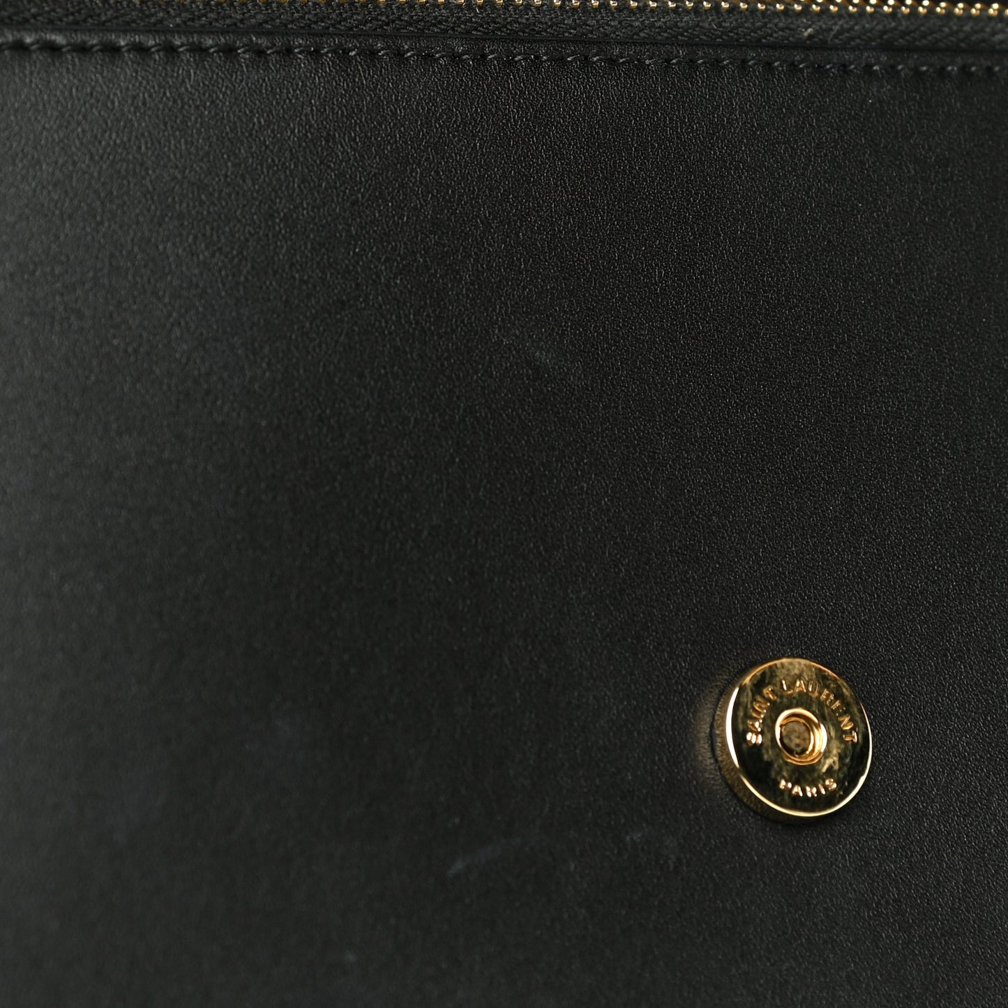 Smooth Calfskin Classic Monogram Kate Tassel Chain Wallet Black