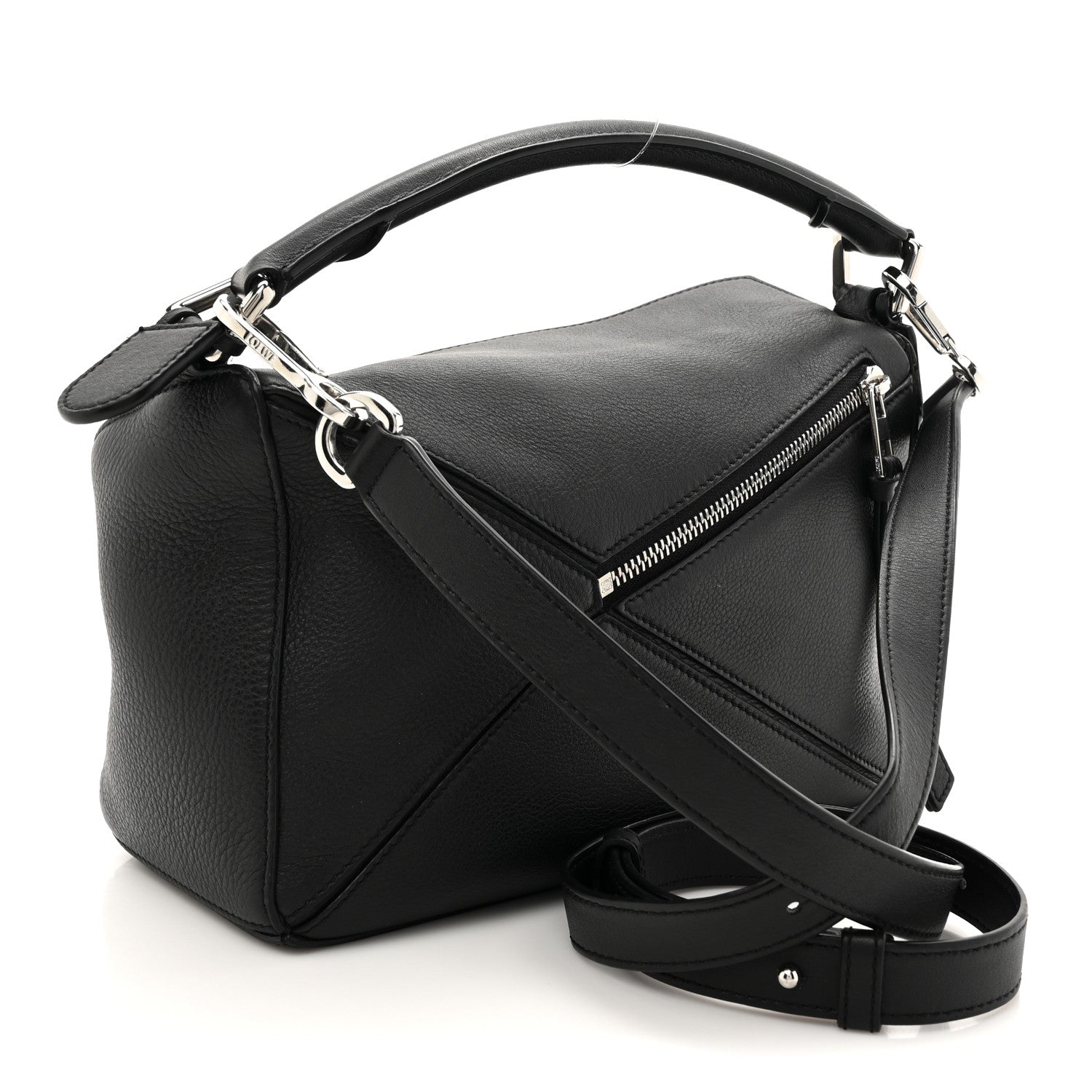 Loewe Calfskin Small Puzzle Edge Bag Black 3 of 12