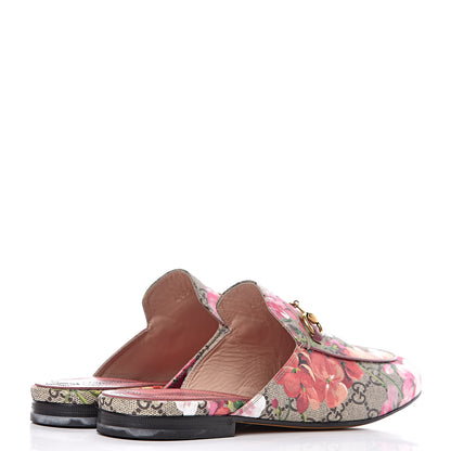 Gucci GG Supreme Monogram Blooms Womens Princetown Slippers 40 Beige Multicolor Dry Rose 4 of 9