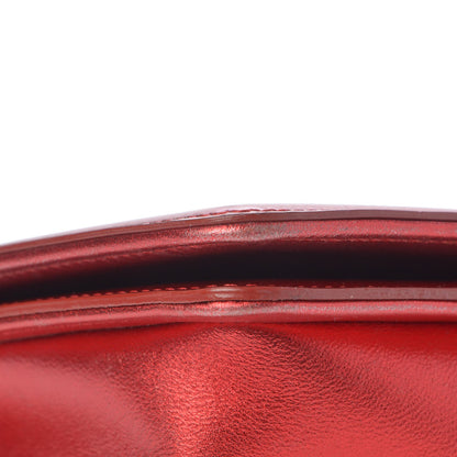 Chanel Metallic Patent Quilted Medium Boy Flap Red 11 of 16