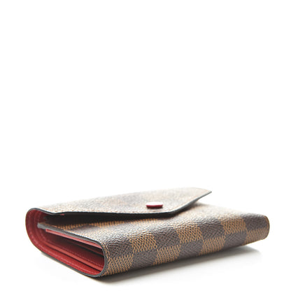 Louis Vuitton Damier Ebene Victorine Wallet Red 4 of 9
