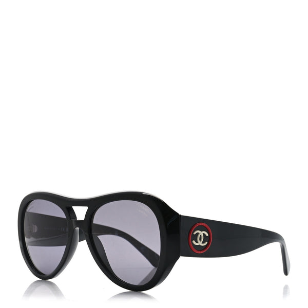 Chanel Acetate CC Pilot Sunglasses 5508 Black 1730615 – FASHIONPHILE