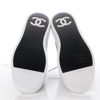 Chanel Calfskin Lace Up Sneakers 35.5 White Black 5 of 8