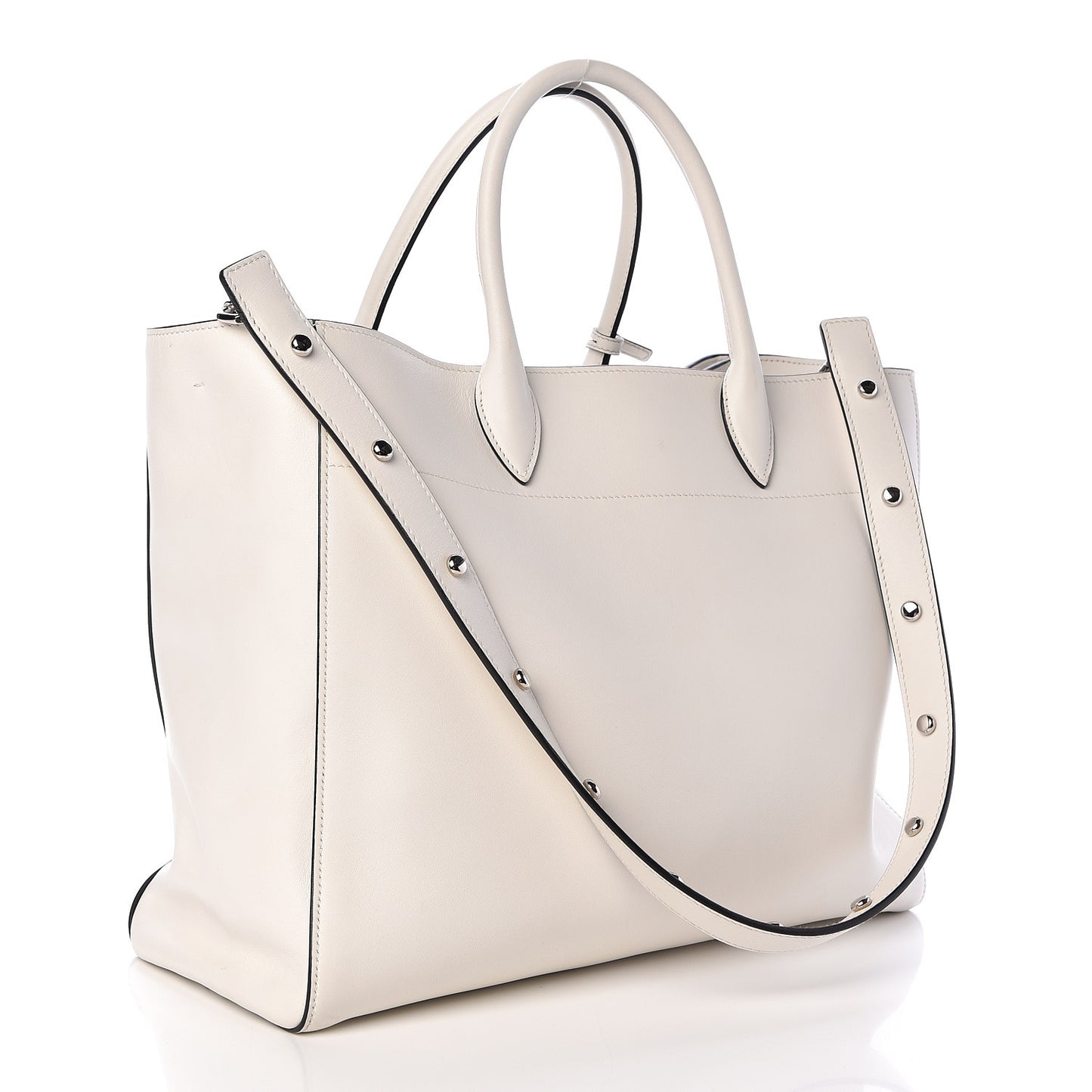 City Calf Shopping Tote White