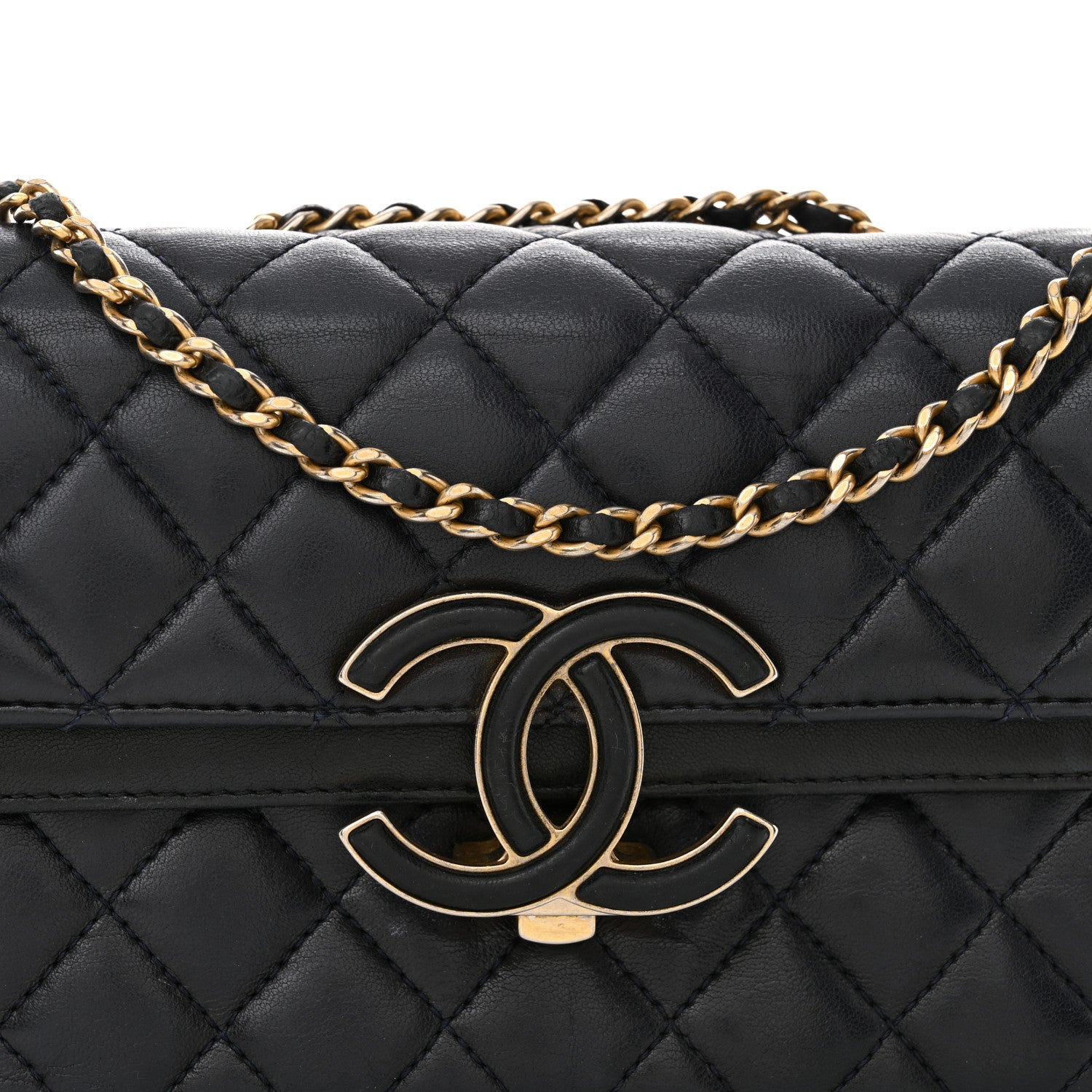Chanel Lambskin Quilted Small CC Chic Flap Navy 8 of 13