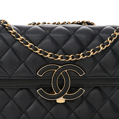 Chanel Lambskin Quilted Small CC Chic Flap Navy 8 of 13