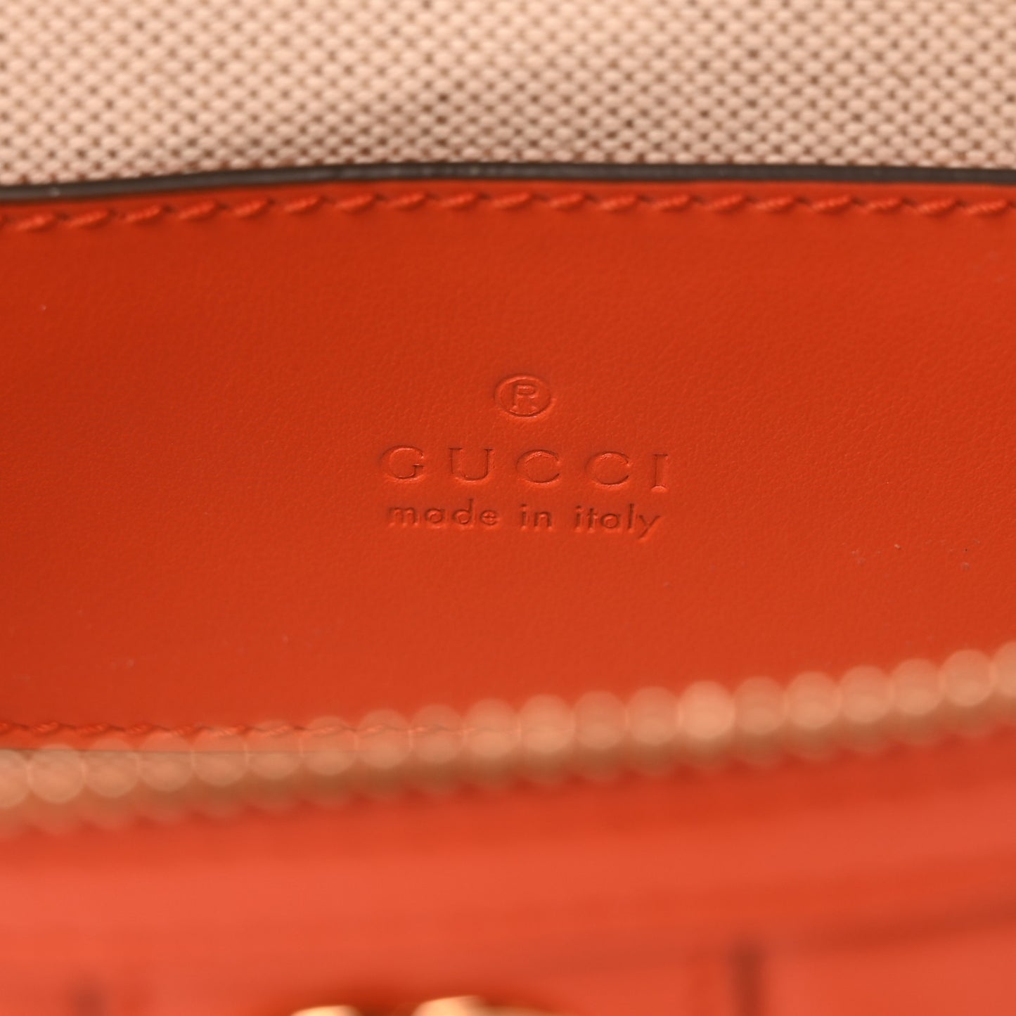 Calfskin GG Matelasse Mini Top Handle Bag Deep Orange