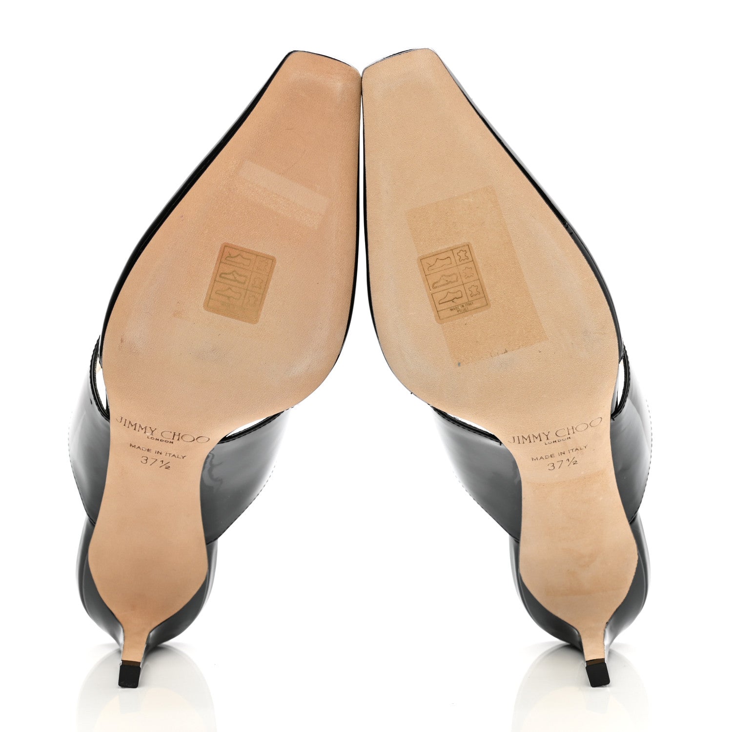 Jimmy Choo Patent Calfskin Hawke 65 Mules 37.5 Black 5 of 7