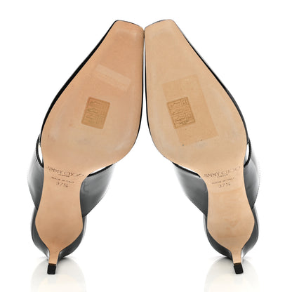 Jimmy Choo Patent Calfskin Hawke 65 Mules 37.5 Black 5 of 7