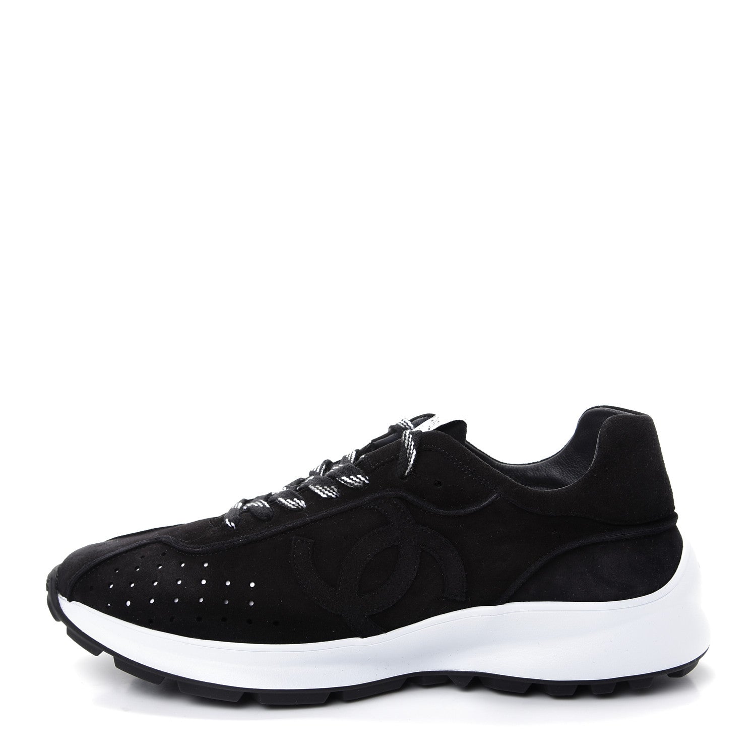 Chanel Suede Goatskin CC Sneakers 41 Black 1 of 10