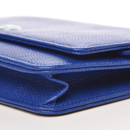Chanel Caviar Wallet on Chain WOC Blue 6 of 12