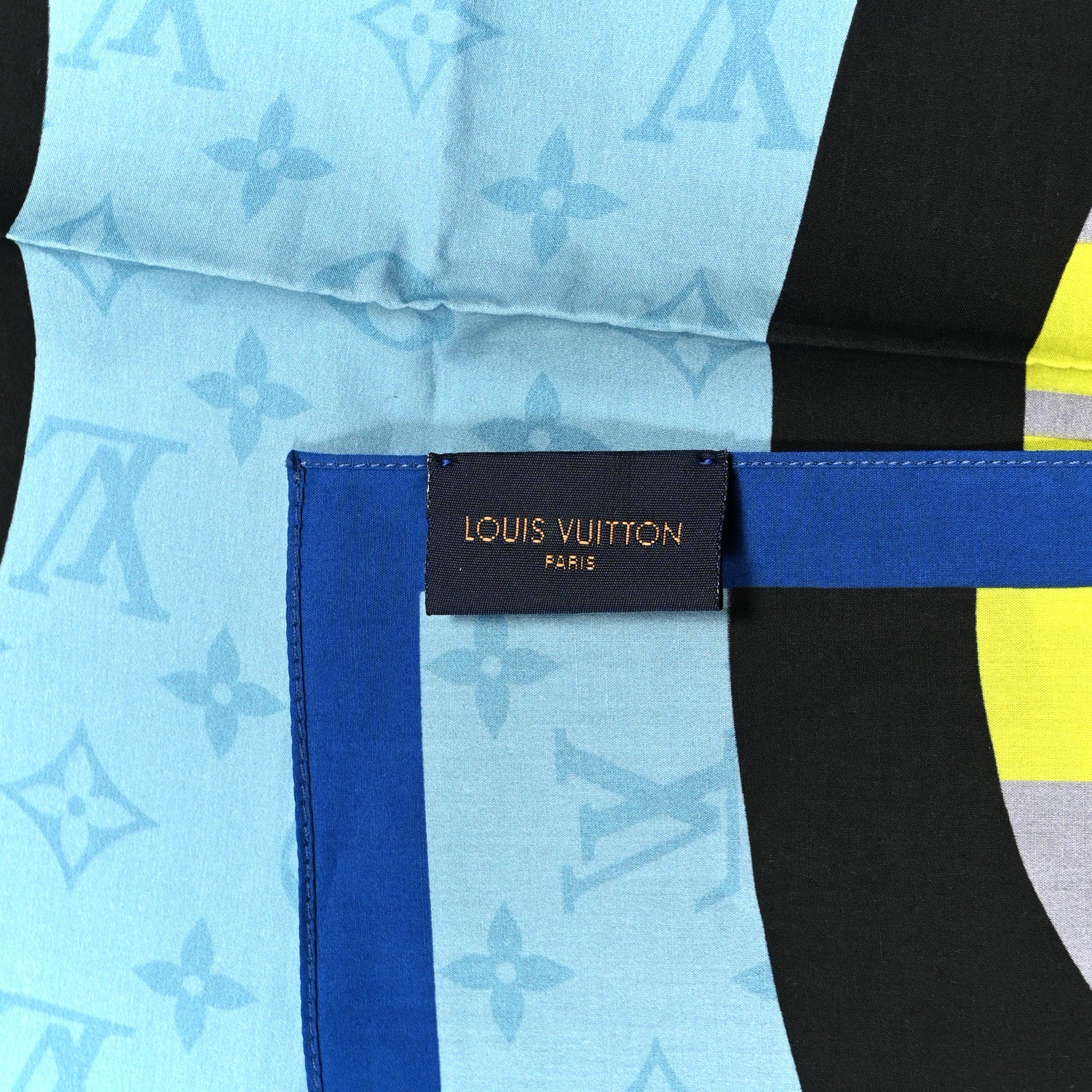 Louis Vuitton Cotton Split Monogram Bandana Blue Multicolor 3 of 3