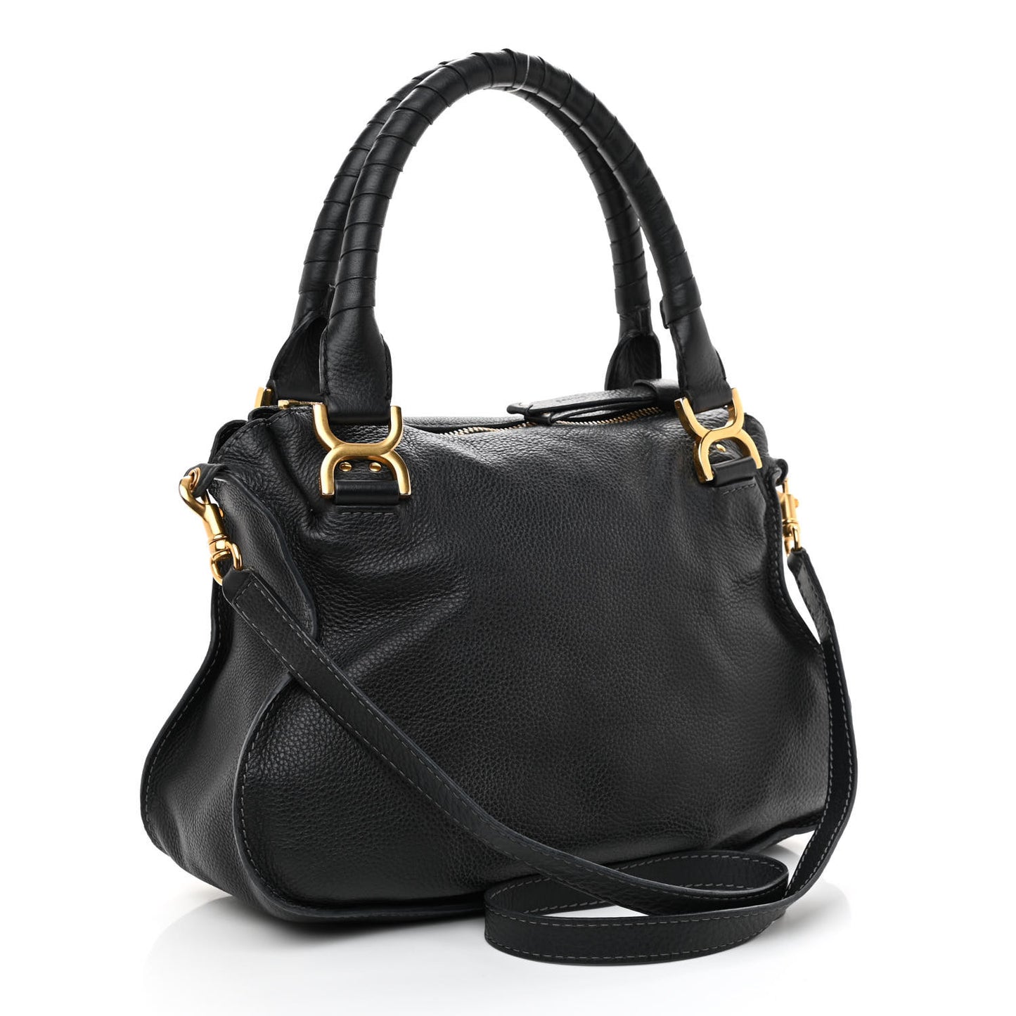 Calfskin Medium Marcie Satchel Black