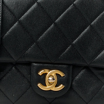 Chanel Shiny Caviar Quilted Mini Top Handle Flap Black 10 of 13