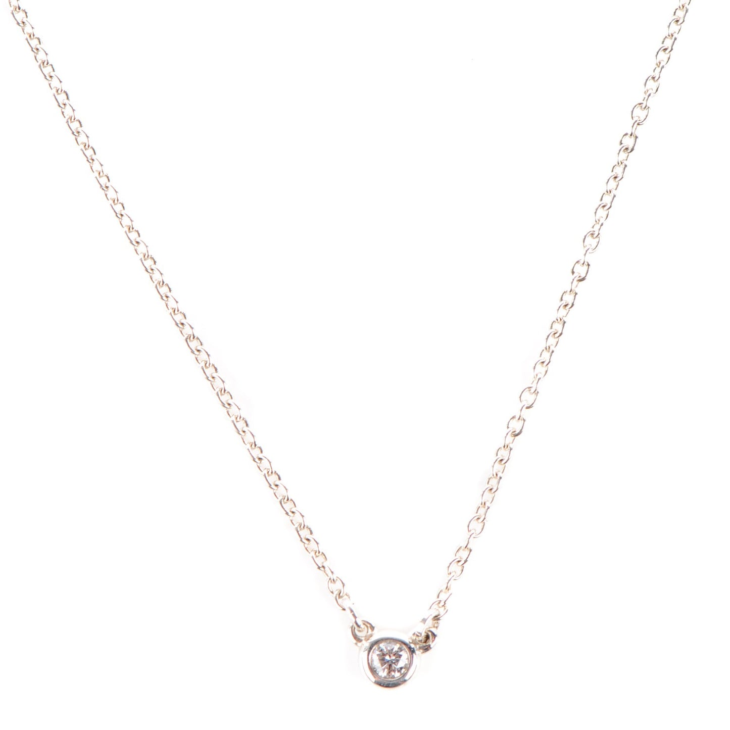 Sterling Silver Diamond .05ct Elsa Peretti Diamonds by the Yard Pendant Necklace