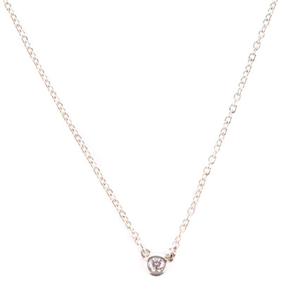 Tiffany Sterling Silver Diamond .05ct Elsa Peretti Diamonds by the Yard Pendant Necklace 1 of 10
