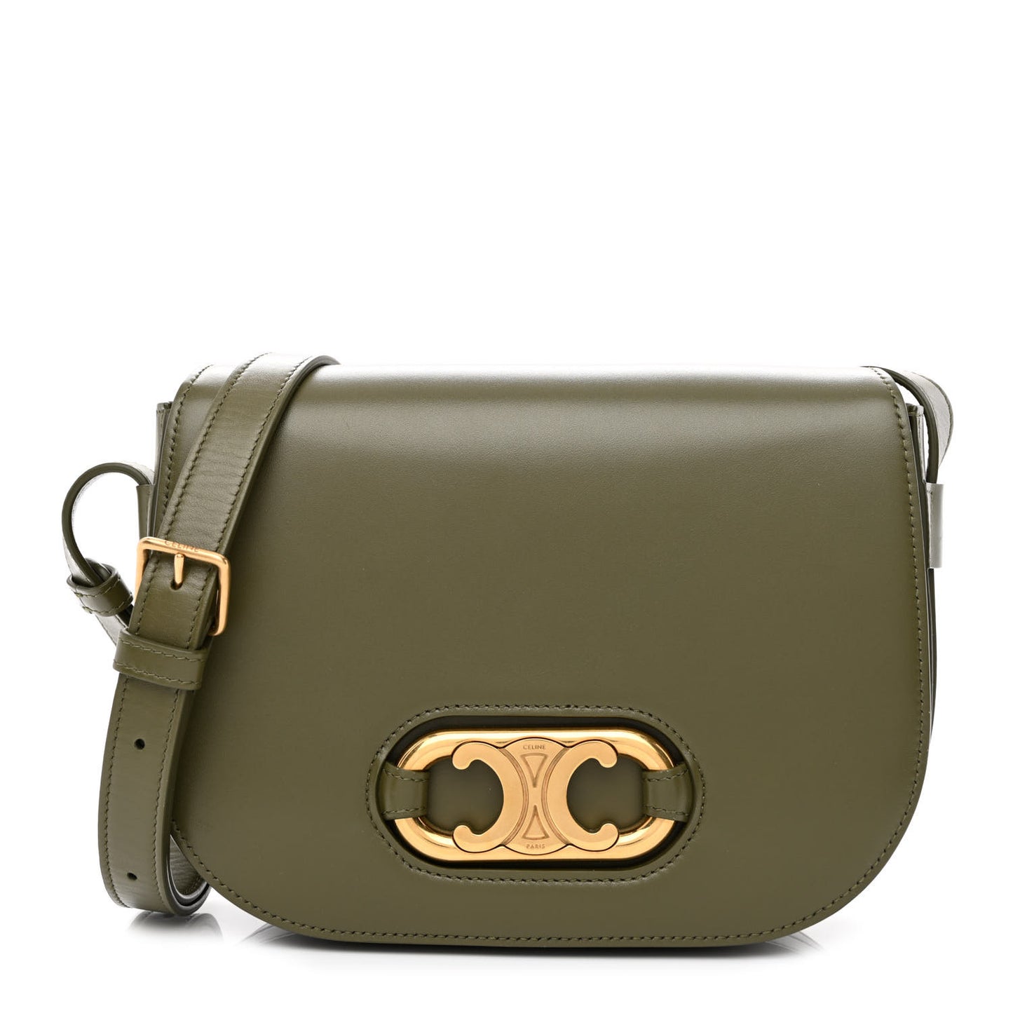 Shiny Calfskin Medium Maillon Triomphe Army Green