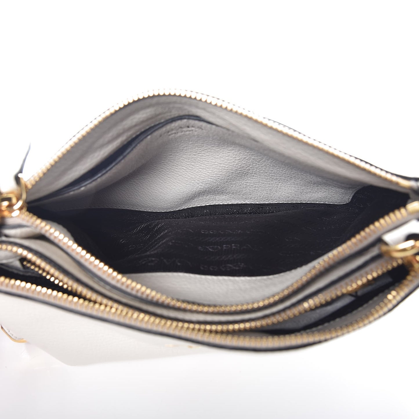 Vitello Phenix Double Zip Crossbody Bag Bianco